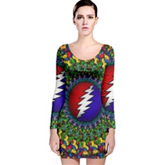 Grateful Dead Long Sleeve Velvet Bodycon Dress