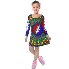 Grateful Dead Kids  Long Sleeve Velvet Dress