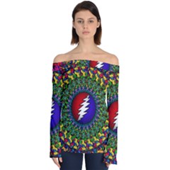 Grateful Dead Off Shoulder Long Sleeve Top by Jancukart