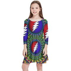 Grateful Dead Kids  Quarter Sleeve Skater Dress by Jancukart