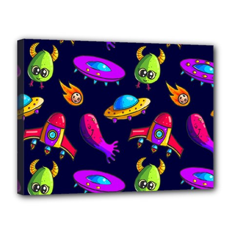 Space Pattern Canvas 16  X 12  (stretched) by Ravend