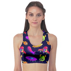 Space Pattern Sports Bra by Ravend