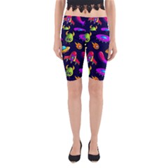 Space Pattern Yoga Cropped Leggings by Ravend