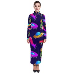 Space Pattern Turtleneck Maxi Dress by Ravend