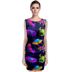 Space Pattern Classic Sleeveless Midi Dress by Ravend