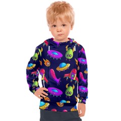 Space Pattern Kids  Hooded Pullover by Ravend