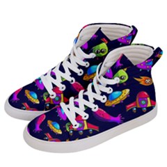 Space Pattern Women s Hi-top Skate Sneakers