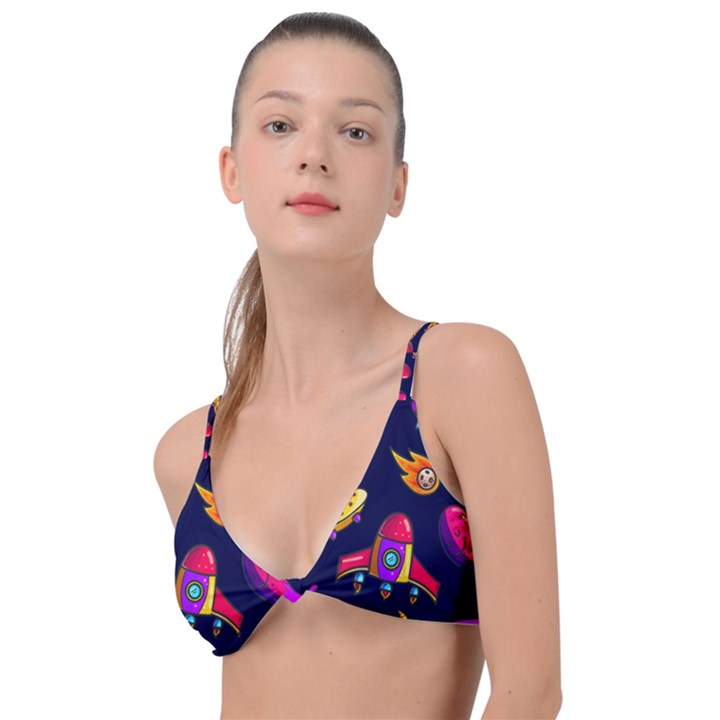 Space Pattern Knot Up Bikini Top