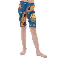 Missile Pattern Kids  Mid Length Swim Shorts by Ravend