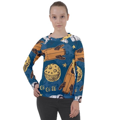 Missile Pattern Women s Long Sleeve Raglan Tee by Ravend