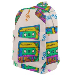 Seamless Pattern With Colorful Cassettes Hippie Style Doodle Musical Texture Wrapping Fabric Vector Classic Backpack by Ravend