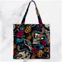 Vintage Art Tattoos Colorful Seamless Pattern Zipper Grocery Tote Bag View2