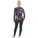 Vintage Art Tattoos Colorful Seamless Pattern Velvet Zip Up Jacket View2