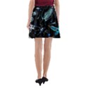 Colorful Abstract Pattern Consisting Glowing Lights Luminescent Images Marine Plankton Dark A-Line Pocket Skirt View2