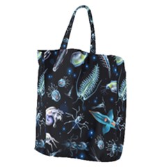 Colorful Abstract Pattern Consisting Glowing Lights Luminescent Images Marine Plankton Dark Giant Grocery Tote by Ravend