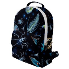 Colorful Abstract Pattern Consisting Glowing Lights Luminescent Images Marine Plankton Dark Flap Pocket Backpack (small) by Ravend