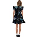 Colorful Abstract Pattern Consisting Glowing Lights Luminescent Images Marine Plankton Dark Kids  Winged Sleeve Dress View4