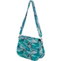 Sea Wave Seamless Pattern Saddle Handbag View2