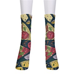 Vector Seamless Pizza Slice Pattern Hand Drawn Pizza Illustration Great Pizzeria Menu Background Crew Socks by Ravend