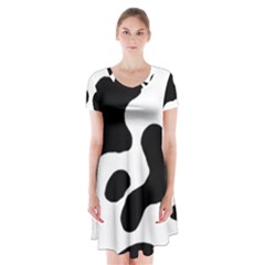 Cow Pattern Short Sleeve V-neck Flare Dress by Wegoenart