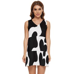 Cow Pattern Tiered Sleeveless Mini Dress by Wegoenart