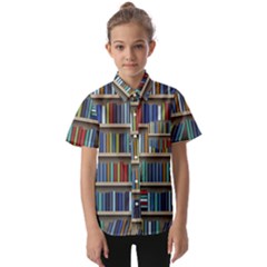 Bookshelf Kids  Short Sleeve Shirt by Wegoenart