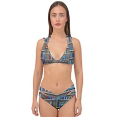 Bookshelf Double Strap Halter Bikini Set by Wegoenart