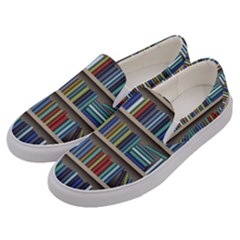 Bookshelf Men s Canvas Slip Ons by Wegoenart