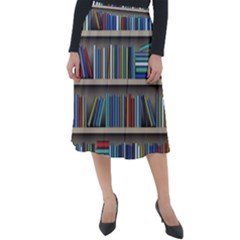 Bookshelf Classic Velour Midi Skirt  by Wegoenart