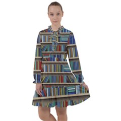 Bookshelf All Frills Chiffon Dress by Wegoenart