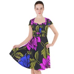 Botany Floral Flower Plant Petals Cap Sleeve Midi Dress by Wegoenart