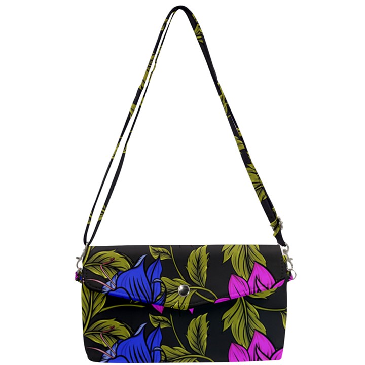 Botany Floral Flower Plant Petals Removable Strap Clutch Bag