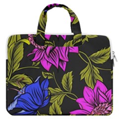 Botany Floral Flower Plant Petals Macbook Pro 13  Double Pocket Laptop Bag by Wegoenart