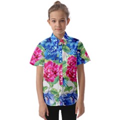 Flowers Floral Picture Flower Kids  Short Sleeve Shirt by Wegoenart