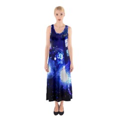 Tardis Background Space Sleeveless Maxi Dress