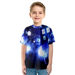 Tardis Background Space Kids  Sport Mesh Tee