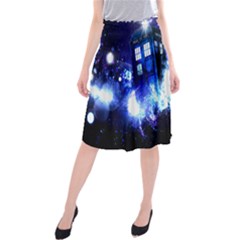 Tardis Background Space Midi Beach Skirt