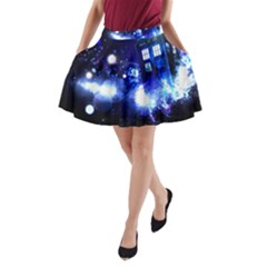 Tardis Background Space A-line Pocket Skirt by Jancukart