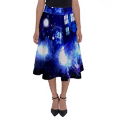 Tardis Background Space Perfect Length Midi Skirt by Jancukart