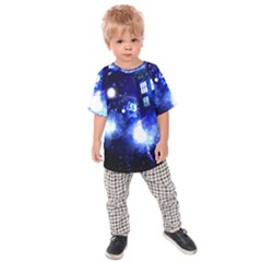 Tardis Background Space Kids  Raglan Tee