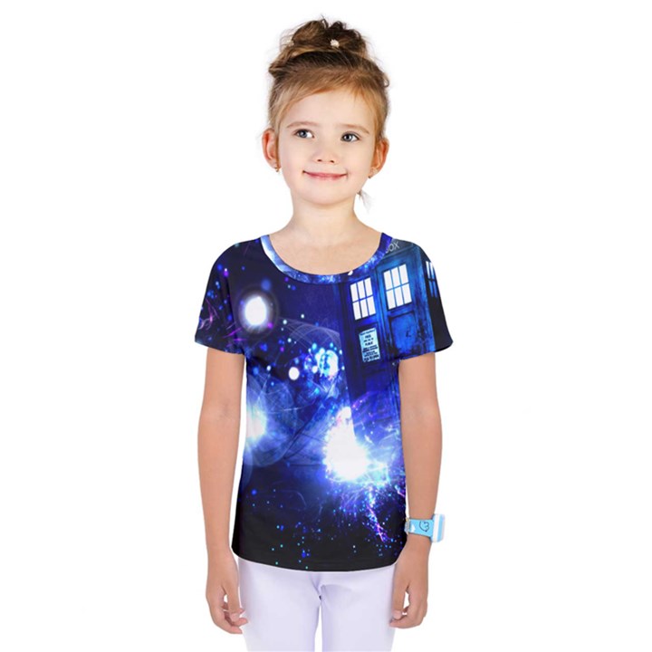 Tardis Background Space Kids  One Piece Tee