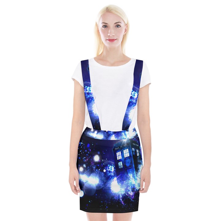 Tardis Background Space Braces Suspender Skirt