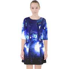 Tardis Background Space Quarter Sleeve Pocket Dress by Jancukart