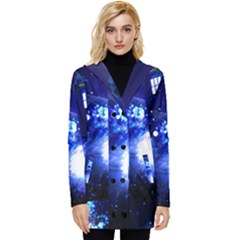 Tardis Background Space Button Up Hooded Coat  by Jancukart