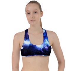 Tardis Background Space Criss Cross Racerback Sports Bra by Jancukart