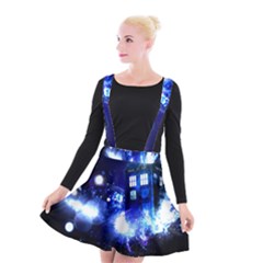 Tardis Background Space Suspender Skater Skirt