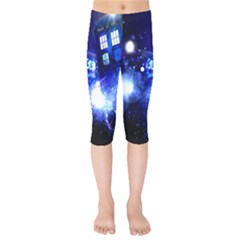 Tardis Background Space Kids  Capri Leggings  by Jancukart