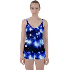 Tardis Background Space Tie Front Two Piece Tankini by Jancukart