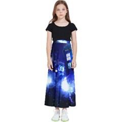 Tardis Background Space Kids  Flared Maxi Skirt by Jancukart