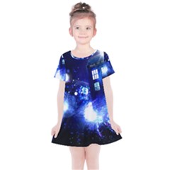 Tardis Background Space Kids  Simple Cotton Dress by Jancukart